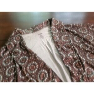 Stacy Adams Robe Mens S/M Brown Medallion Geometric Stretch Loungewear Belted